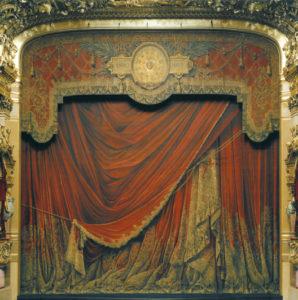 rot goldener Schmuckvorhang, Pariser Oper